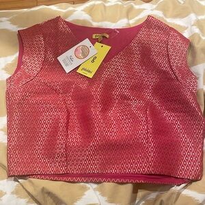 NEW global desi pink sari (saree) blouse indowestern top.